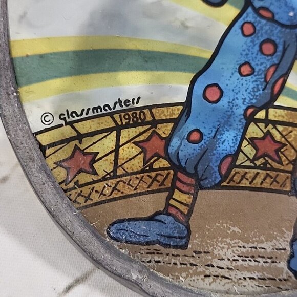 Glass Masters Suncatcher Juggling Circus Clown Carnival Oval Vintage 1980 - Picture 5 of 11